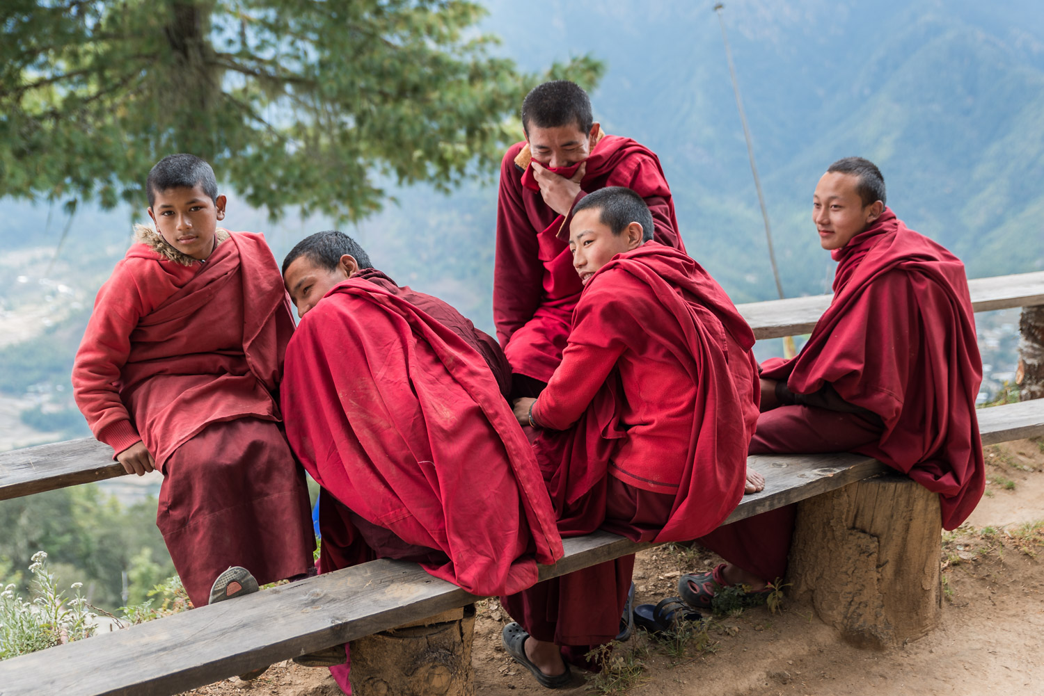BHUTAN MONKS AND MONASTERIES think orange
