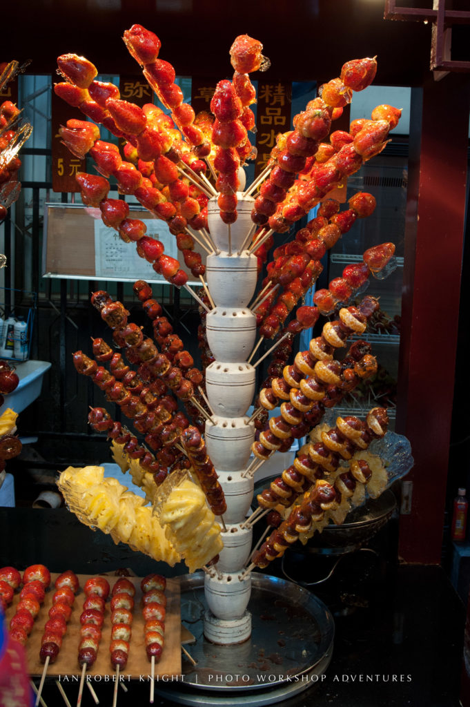 Candied fruit on sticks in Beijing