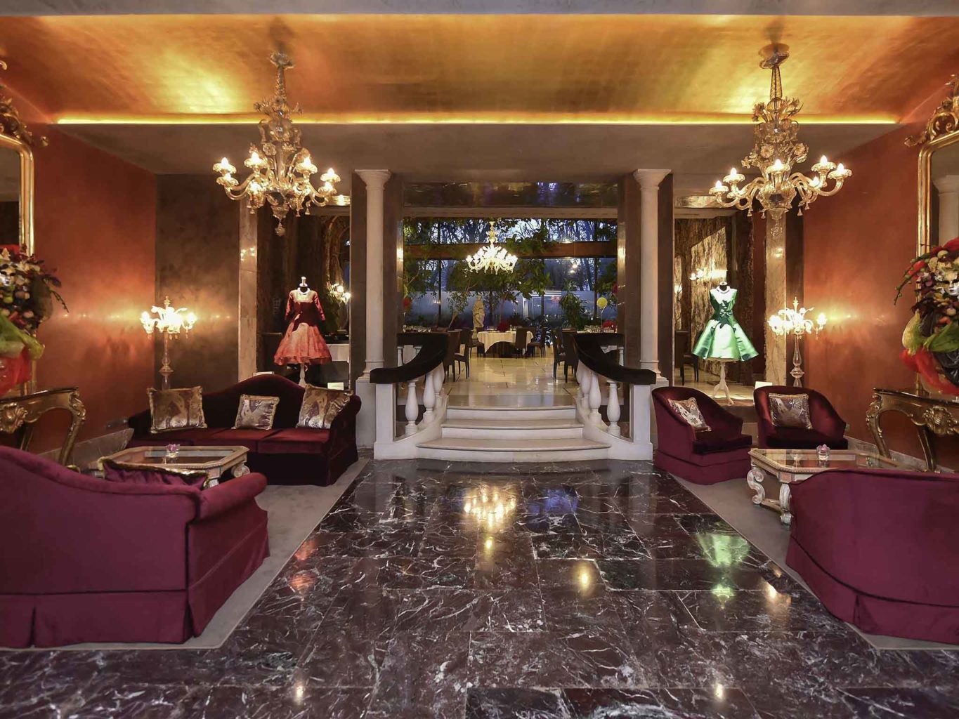 Lobby of Hotel Papadopoli Venice.