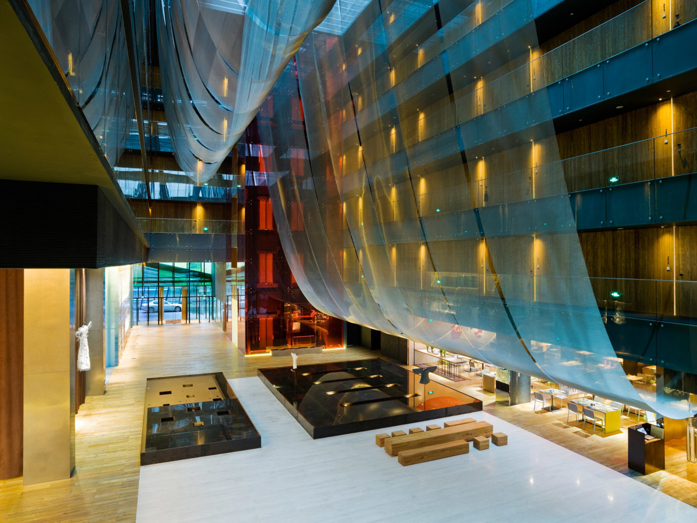 Atrium of The Opposite House in Beijing.