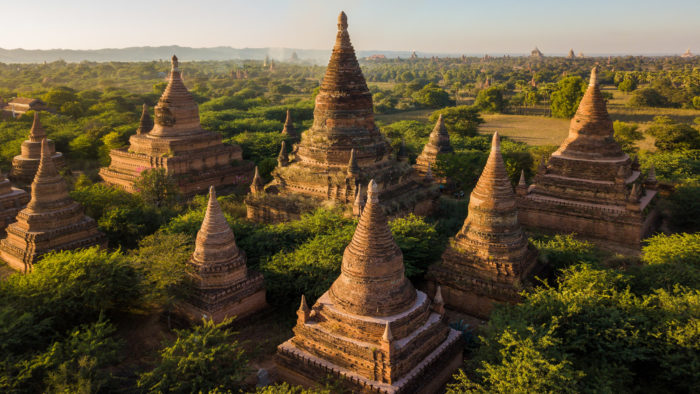A drone photo of Bagan Valley, Myanmar, by Chase Guttman.