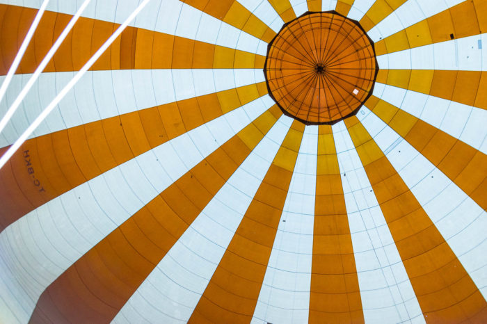 The interior of a hot air balloon envelope, by Roman Martin.