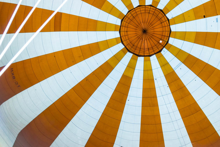 The interior of a hot air balloon envelope, by Roman Martin.